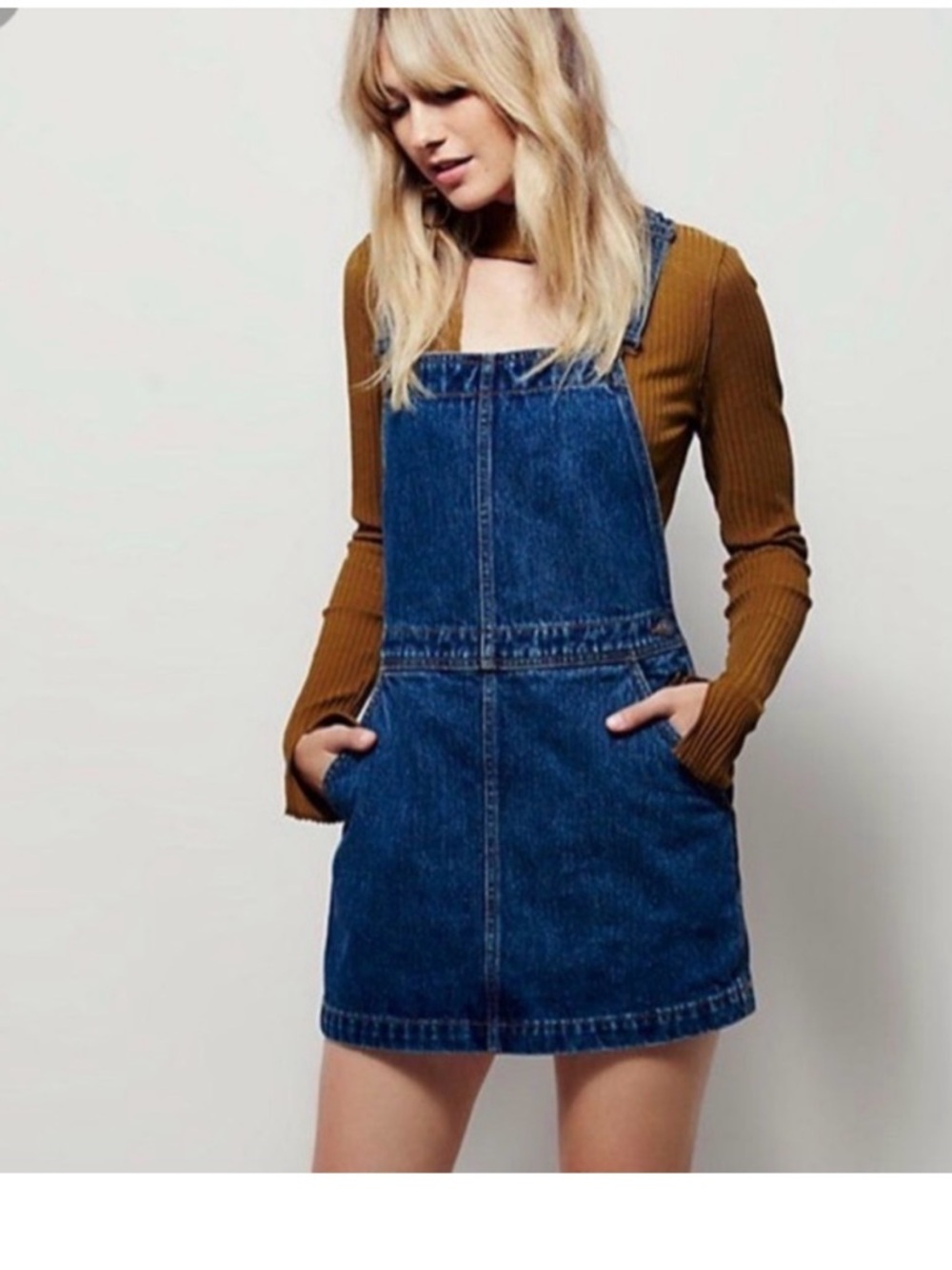 Free People Distressed Jumper Overall Dress Size 31